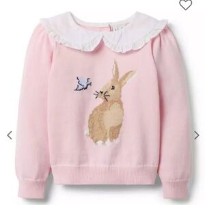 Pink Bunny Ruffle Collar Sweater